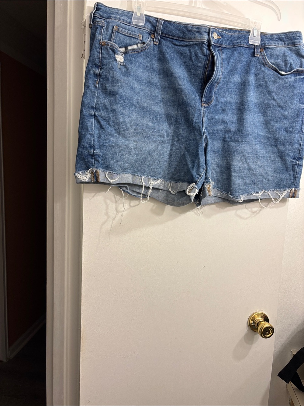 Sonoma Medium Blue Distressed Denim Cutoff Shorts